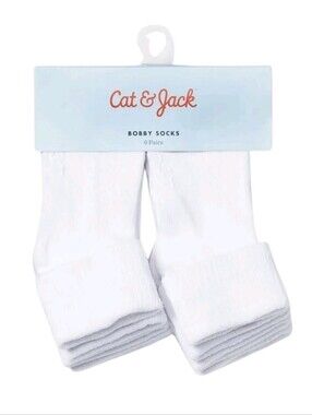 Cat & Jack White Kids Bobby Socks -  6-Pack 2T-3T Nwt